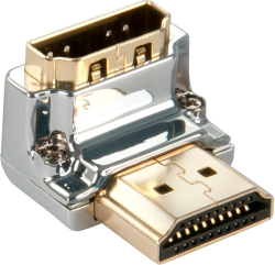 LINDY LNY-41505 :: Адаптер CROMO HDMI M - HDMI F, 90°, десен, надолу