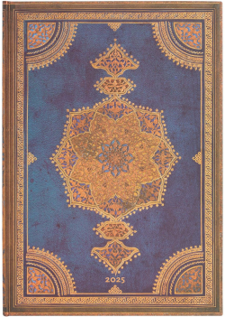 Канцеларски продукт Paperblanks Планер Safavid Indigo, Grande, вертикален, твърда корица, 80 листа