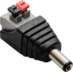 Захранващ конектор с клипси за камери за видеонаблюдение (12v, 2,1/5,5mm мъжки).