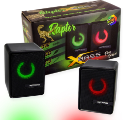Колонки Гейминг аудио колони 2.0 ROXPOWER RAPTOR X-BASS с пасивна бас мембрана