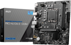 Дънна платка MSI PRO H610M-E DDR4 mATX s.1700