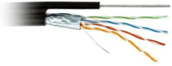  Кабел FTP4 Cat5e/M + Носещо CCA Черен