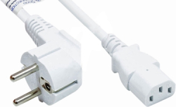 Захранващ кабел за компютър/принтер 220V IEC 60320 C13 1.8м Бял, Усилен