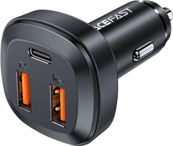 Принадлежност за смартфон Acefast зарядно за кола Fast Charger Car PD3.0 66W - B9 - USB-C x 1, USB-A x 2, Black