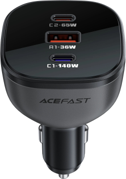 Принадлежност за смартфон Acefast зарядно за кола Fast Charger Car PD3.1 165W - B14 - USB-C x 2, USB-A x 1, Black