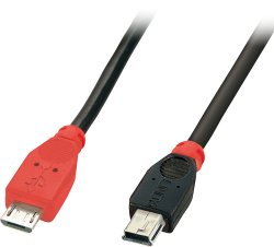 КАБЕЛ USB LINDY - mini USB-B to micro USB-B - 2,0 m - Black - PN 31719