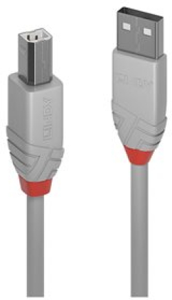 КАБЕЛ USB LINDY - USB to USB-B - 2,0 m - Grey - PN 36683