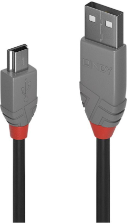 КАБЕЛ USB LINDY - USB-A to mini USB - 2,0 m - Black - PN 36723
