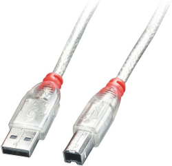 КАБЕЛ USB LINDY - USB to USB - 5,0 m - Transparent - PN 41755