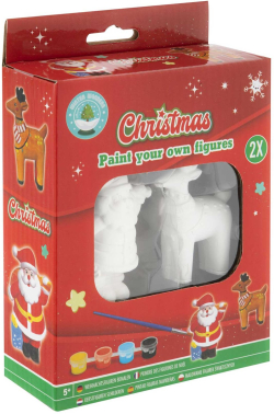 Moxy Фигурка за оцветяване - Дядо Коледа и елен, 2 броя