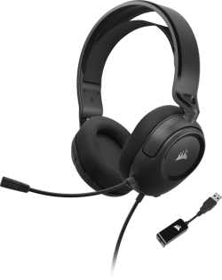 Слушалки Corsair HS35 SURROUND v2 Мултиплатформени, Геймърски, Черни; CA-9011386-EU