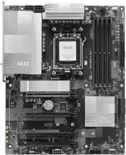 Дънна платка MSI PRO B850-P WIFI, ATX, Socket AM5, 4x DDR5 Dual Channel DDR5 до 8200(OC)MHz