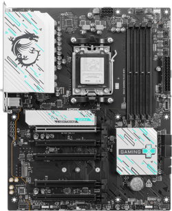 Дънна платка MSI PRO B840 GAMING PLUS WIFI, ATX, Socket AM5, 4 x DDR5 двуканална памет до 8000(OC)MHz, 5x PCIe x16 слот