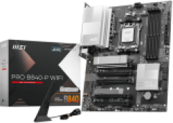 Дънна платка MSI PRO B840-P WIFI, ATX, Socket AM5, 4x DDR5 Dual Channel DDR5 up to 8000(OC)MHz, 5x PCIe x16 slot, 2x M.2 slot, 4x USB 2.0