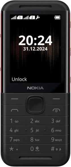 Смартфон Nokia 5310 2025, 2.8" TFT, 8MB, 16MB, BT 5.0, FM, micro USB порт, DS, 1450 mAh, Черен/Червен