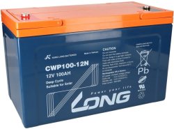 Тягов акумулатор Long CWP100-12N 12V 100Ah, Оловно-Карбонов, 338х170х212 мм