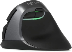 Мишка DELUX M618 mini+G36UF вертикална безжична - черно-сиво