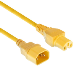 Захранващ кабел ACT, C14 - C15, 2m, Жълт