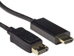 Кабел ACT AK3990, DisplayPort мъжко - HDMI-A мъжко, 1.8 м, Черен, булк опаковка
