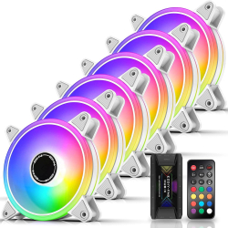 Вентилатор Комплект вентилатори EZDIY-FAB Moonlight White RGB PWM 120mm - 6 Pack