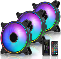 Вентилатор Комплект вентилатори EZDIY-FAB Moonlight Black RGB PWM 120mm - 3 Pack