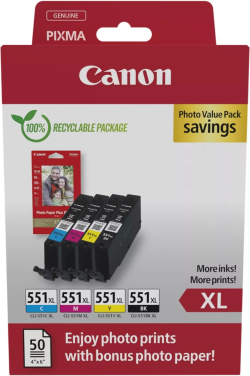Касета с мастило Canon CLI-551XL C-M-Y-BK Photo Value Pack