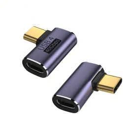 Кабел/адаптер Adapter USB C-C, M-F, Angled, 40Gbps QC100W 385027