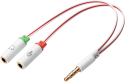  Sandberg SNB-508-59 :: Кабел - сплитер Audio 1x 3.5mm -M към 2x 3.5mm -F