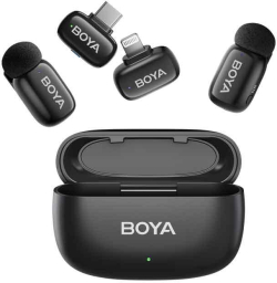 Микрофон Безжична микрофонна система BOYA Mini за USB-C и DI - Черно