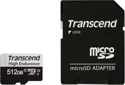 SD/флаш карта Transcend 512GB micro SD w- adapter UHS-I U3, High Endurance