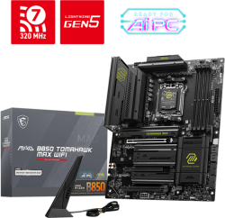 Дънна платка MSI MAG B850 TOMAHAWK MAX WIFI, AM5, 4х DDR5, 5000 Mb/s, WiFi 7, ВТ 5.4, HDMI, ATX