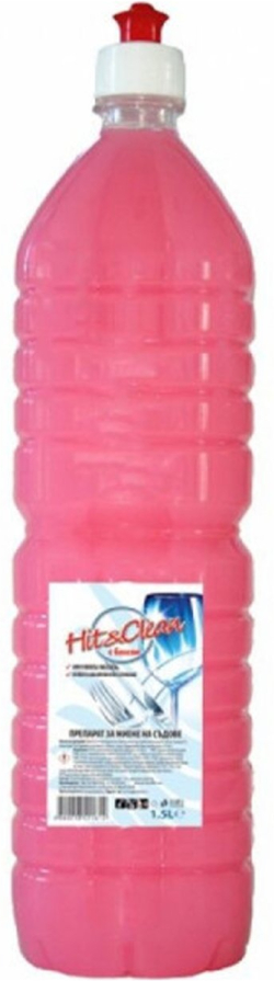 Почистващ продукт Hit&Clean Препарат за миене на съдове, 1.5 l, с балсам и аромат на горски плодове