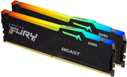 Памет Kingston 32GB 6400MT-s DDR5 CL32 DIMM (Kit of 2) FURY Beast RGB XMP