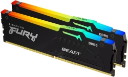 Памет Kingston 64GB 6400MT-s DDR5 CL32 DIMM (Kit of 2) FURY Beast RGB XMP