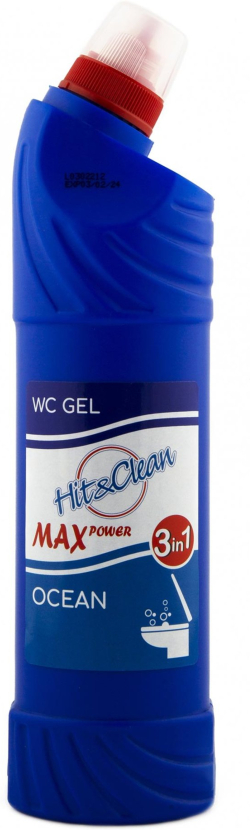 Почистващ продукт Hit&Clean Препарат за почистване на тоалетни WC Gel, 3 в 1, океан, 0.75 L