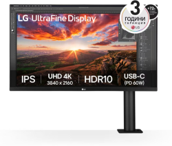 Монитор LG 32UN880K-B, 31.5" UltraFine Ergo 4K, IPS AG, DCI-P3 95%, 5ms, 350 cd-m2, 1000:1, , USB Type-C 60W, USB, HDMI, DisplayPort