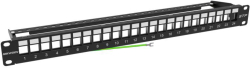 Пач панел Hikvision DS-1CP0P24-1U, екраниран 24-портов празен, 1U