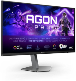Монитор AOC AG276QZD2, 26.7" QD-OLED, 2560x1440@240Hz, 0.03GtG, 1000cd m-2, 1.5M:1
