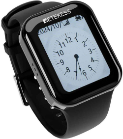 Смарт часовник RETEKESS TD113, Часовник-пейджър за повиквания от бутони, TouchScreen, IP67, 433 MHz, 24 часа standby, черен
