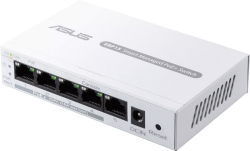 Комутатор/Суич Asus Business 5Port Smart Managed Switch PoE+,ExpertWiFi EBP15, 4 ports PoE+, 60W, wall mounting, Бял