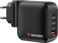Принадлежност за смартфон Verbatim Mini GaN Charger 100W 4 Port US plug with EU and UK adaptors