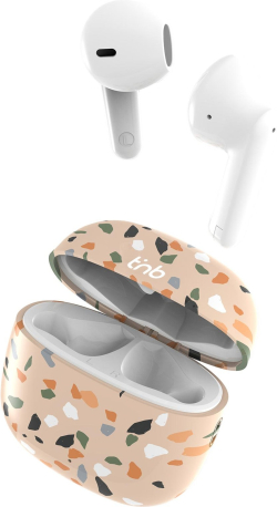 Слушалки TNB Exclusive Terrazzo, безжични, с Bluetooth, със зареждащ кейс, USB Type-C, 102 dB