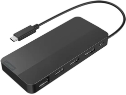 Докинг станция LENOVO USB-C, с два дисплея, 1xHDMI2.1 1xDP1.4 1xUSB-A 2xUSB-C 1xRJ45, без AC адаптер, черен