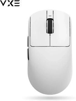 Мишка Wireless Gaming Mouse Dragonfly R1 1K - Huano Ice Berry Pink Dot Switches, Бяла