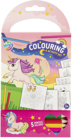 Moxy Книжка за оцветяване и дейности, с 5 молива, за момичета