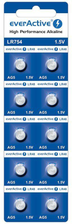 Батерия EVERACTIVE LR754, LR48, 1,55V - цена за 1 бр.