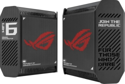  Asus Gaming Mesh WiFi system, ROG Rapture GT6 2PK, AX10000,Tri-Band, up to 540m2, Tri-Core 1.7GHz CPU, 256MB-512MB Flash-RAM, 2.5G port, AiProtection Pro, Adaptive QoS, VPN server-client, IPTV, OFDMA, MU-MIMO, Beamforming, Link Aggregation, AiMesh, Black