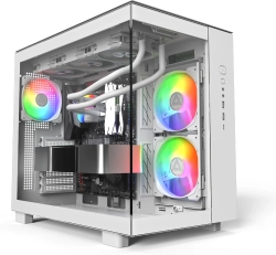 Montech кутия KING 65 Pro, Dual Chamber Mid-tower Case, 3 ARGB Fans, White