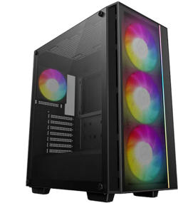 Кутия DeepCool MATREXX55 MESH V4 C, Mid Tower, Mini-ITX-Micro-ATX-ATX, 1xUSB3.0, 1x Type-C, 1xAudio, LED Button, 3x140mm