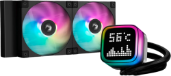 Водно охлаждане DeepCool LP240, 240mm CPU Liquid Cooler, 2x120mm ARGB PWM Fans, Dot-matrix Screen, Anti-Leak Technology, Black